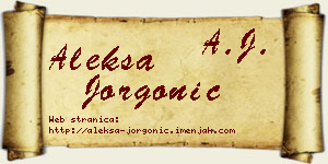 Aleksa Jorgonić vizit kartica